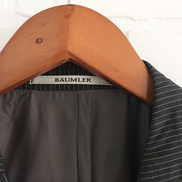 Ermenegildo Zegna x Bäumler Blazer Pinstripe Charcoal gray Silk Wool Sz 54/XL - Picture 2 of 15